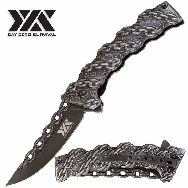 DZS Premier Edge Chain Link Spring Assisted Open Pocket Knife - TOPHATTER'S ARMORY DEALS