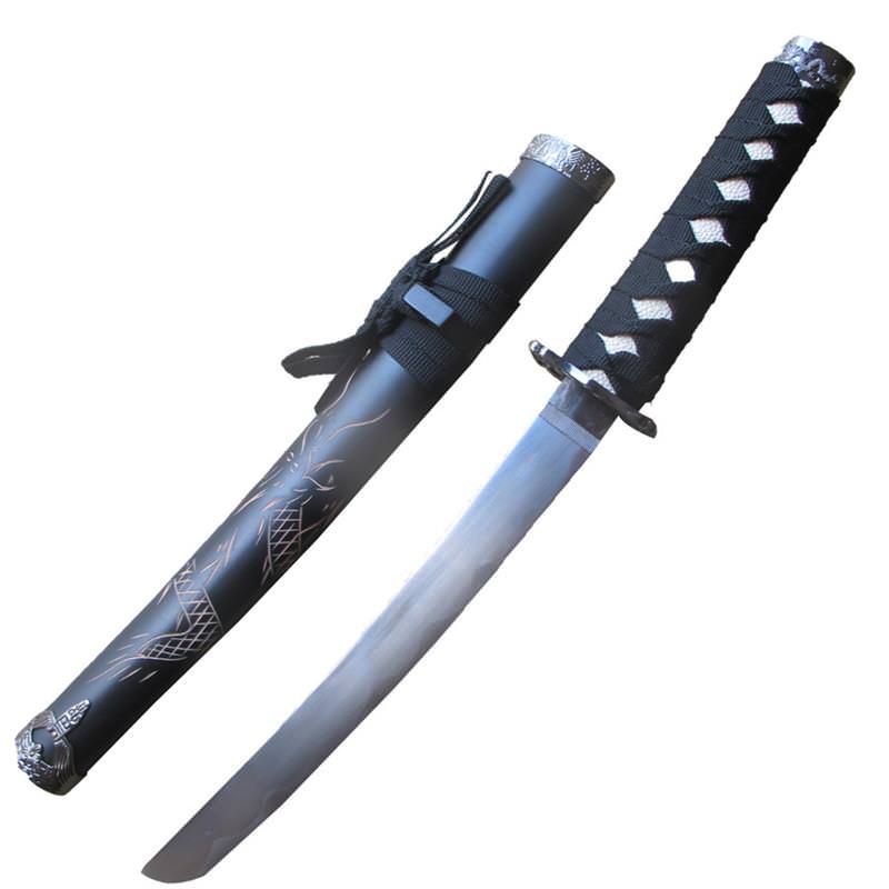 Samurai Carved Dragon Tanto Blade Sword With Scabbard - TOPHATTER'S ARMORY DEALS