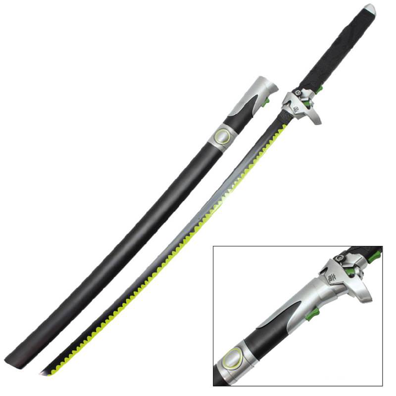Dragonblade Katana Carbon Steel Blade Black Futuristic Cyborg Ninja Sword