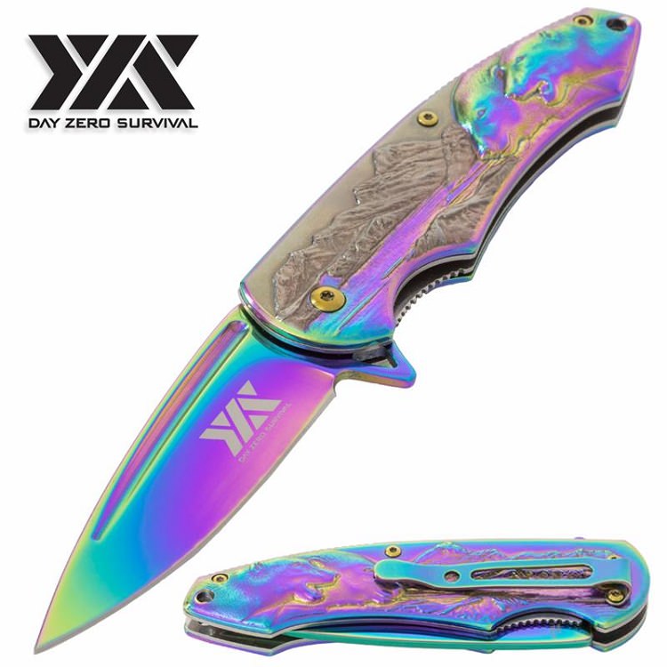 7 3/4" Assisted Opening Pocket Knife with 3-D Polar Bear Handle Design