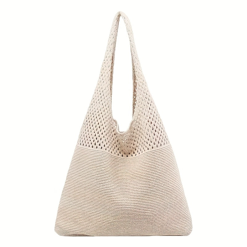 Crochet Knit Mesh Tote Shoulder Bag, 22.8 Inch