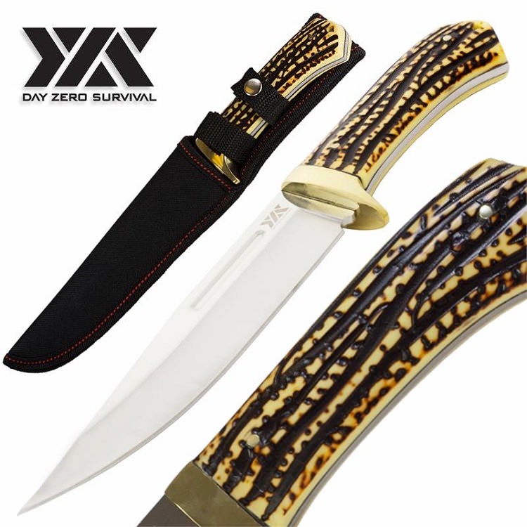 DZS Full Tang Camping Survival Hunting Fixed Blade Knife 12 Inch Overall - TOPHATTER'S ARMORY DEALS