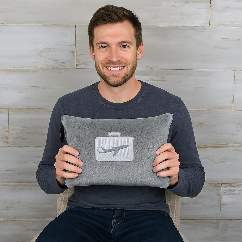 Comfort Fly Travel Blanket & Pillow – 2-in-1 Micro Plush Airplane Blanket with Carry Case (40" x 70")