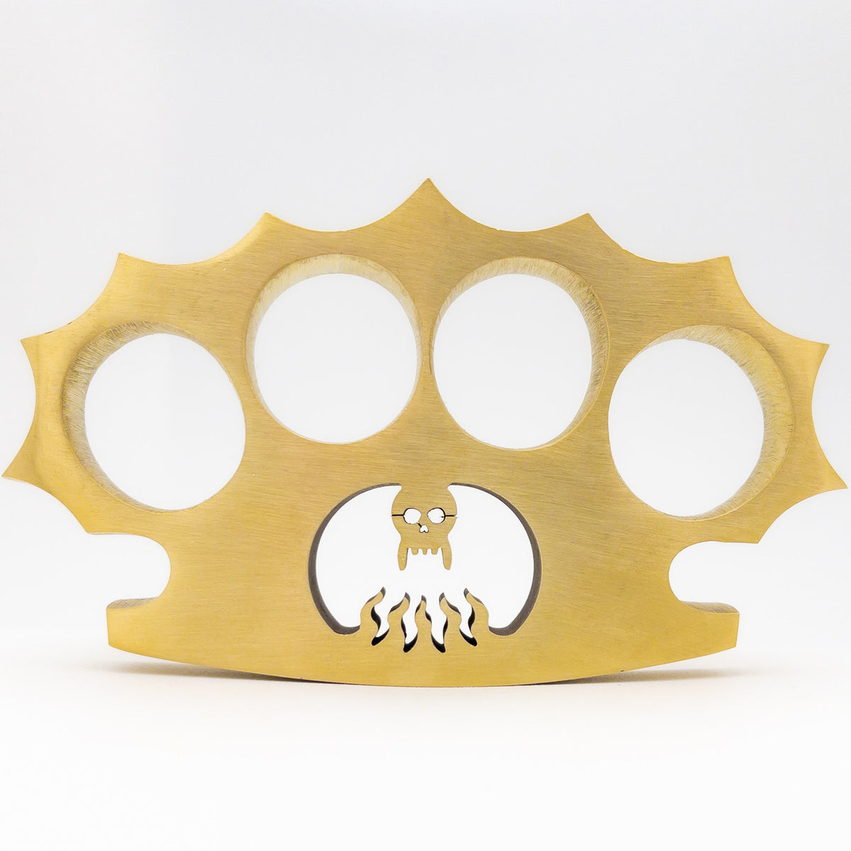 Pure Brass Demonic Skull Knuckle Paper Weight - TOPHATTER'S ARMORY DEALS