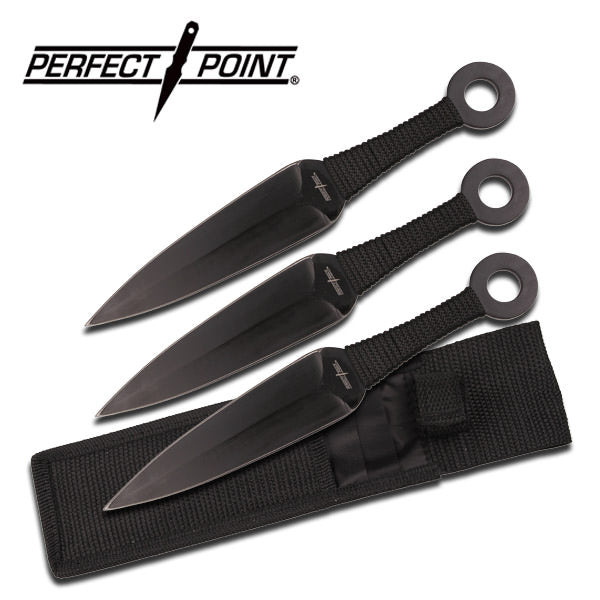 3 Pcs Kunai Throwing Knives Set With Sheath - 9 Inches Overall - TOPHATTER'S ARMORY DEALS