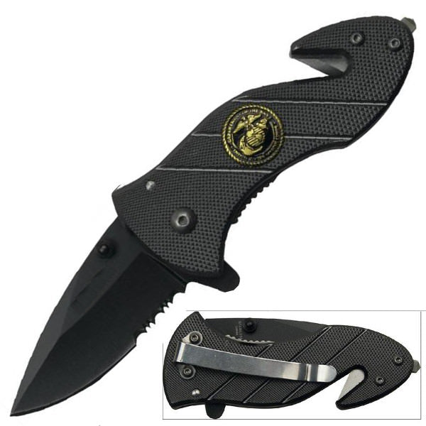 3.75" closed, Military Emergency Rescue Folder Spring Assist Knife - TOPHATTER'S ARMORY DEALS