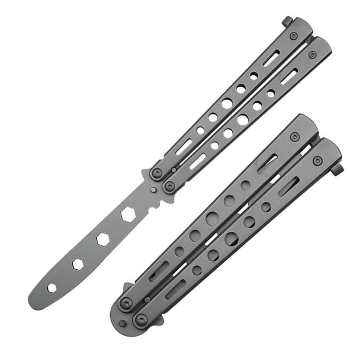 Silver Practice Butterfly With Octagon Precision Cut - TOPHATTER'S ARMORY DEALS