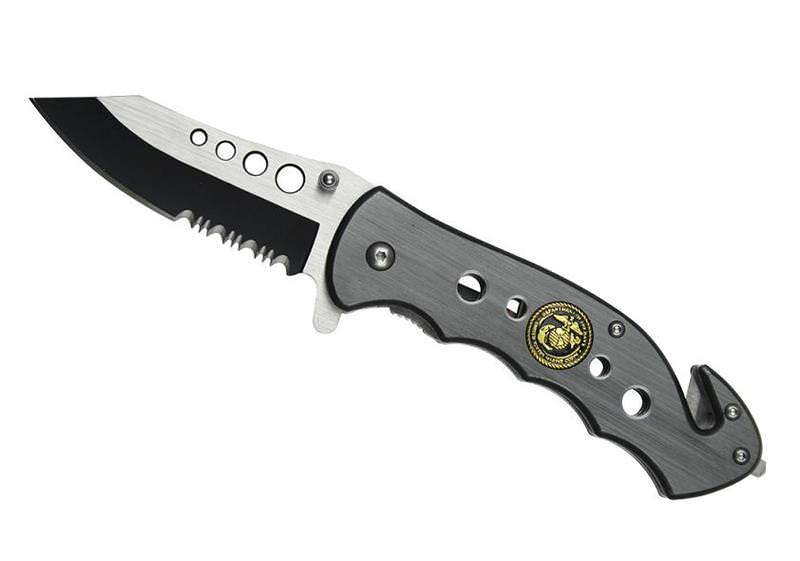 Military Rescue Folder Spring Assist Knife Two Tone Blade - TOPHATTER'S ARMORY DEALS