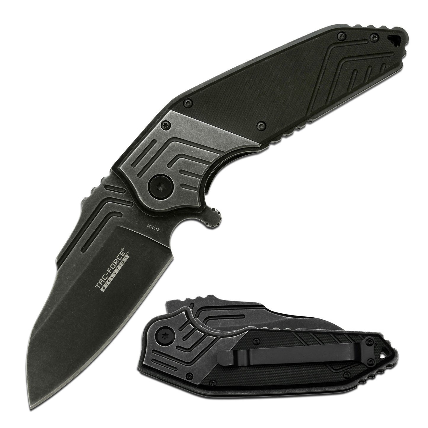 Evolution Spring Assisted Knife Wharncliffe Fine Edge Blade