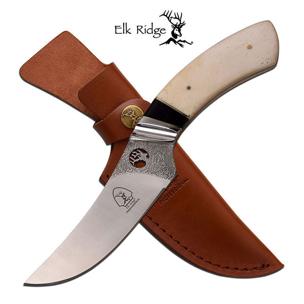 Elk Ridge 9.75 Inch Fixed Blade Hunting Knife Bone Handle