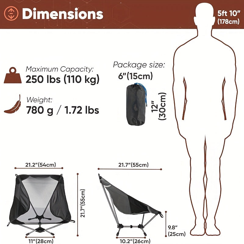 Folding Aluminum Beach Chair Set (2pcs)