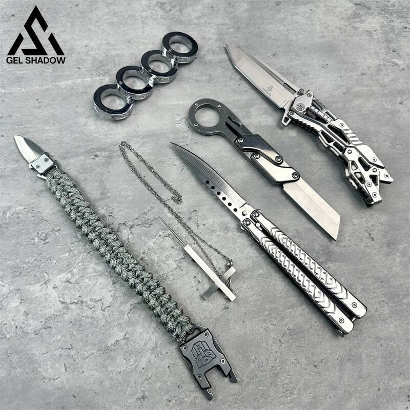 GS243-6pcs Silver Pocket defense Knife Tools Pack