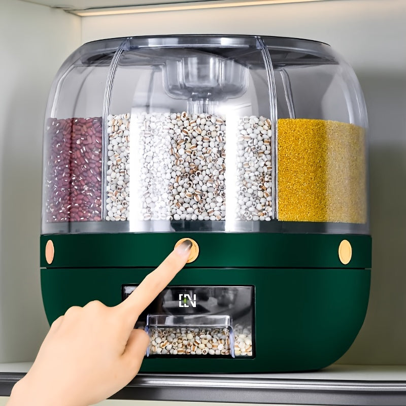 Dispenser Container Rotating Cereal with Flip Lid