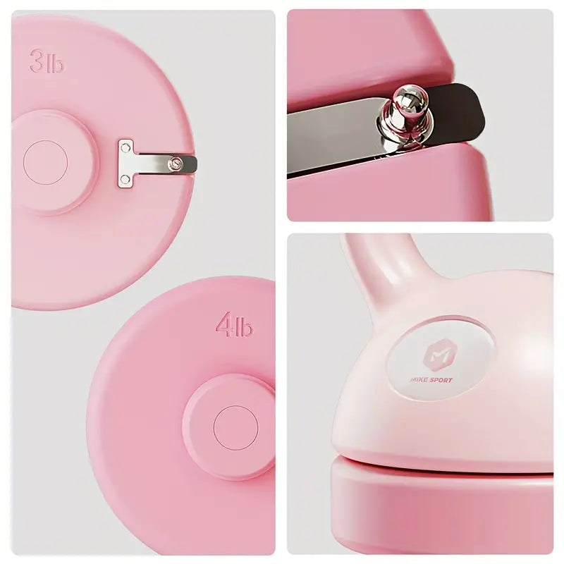 Adjustable Weight Kettlebell - 12lb Versatile Fitness Essential(Pink)