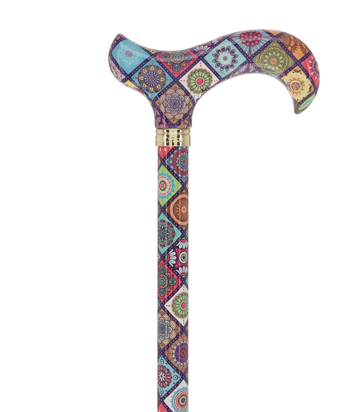 Vibrant FashionStix Colorful Collage: Adjustable Designer Cane