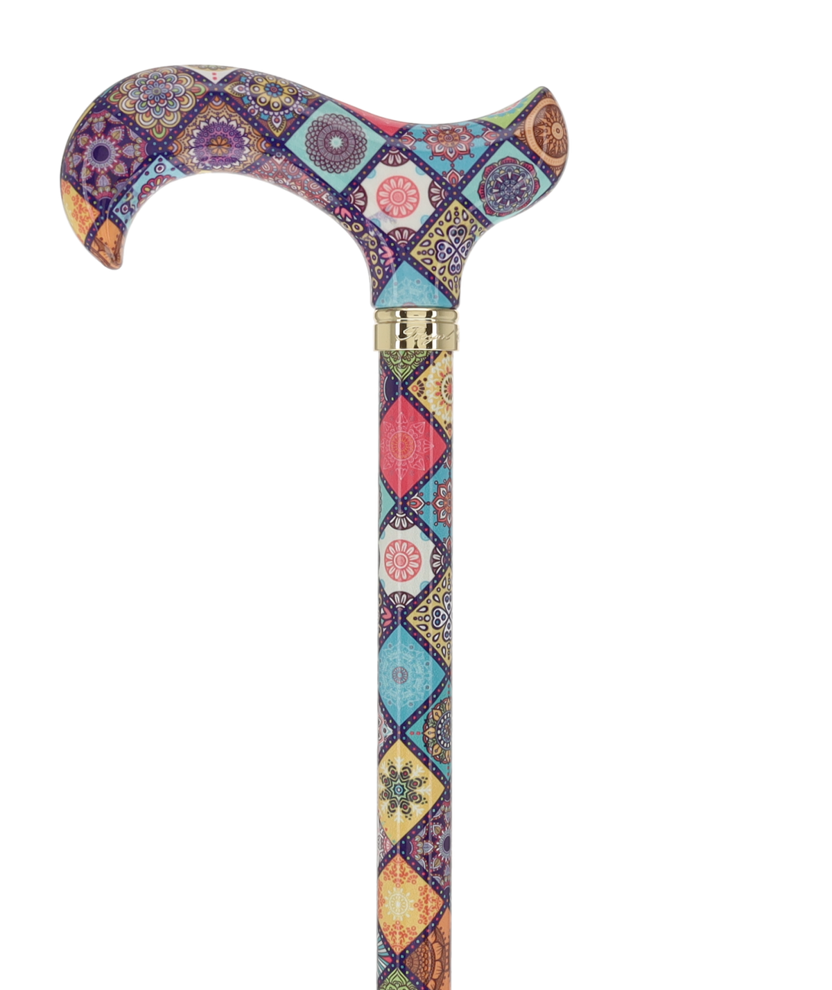 Vibrant FashionStix Colorful Collage: Adjustable Designer Cane