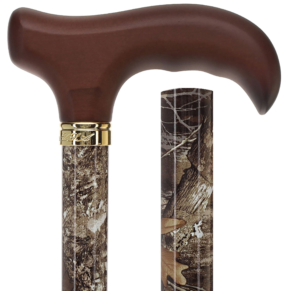 Realtree Camo Adjustable Walking Cane: Wood Handle, Licensed
