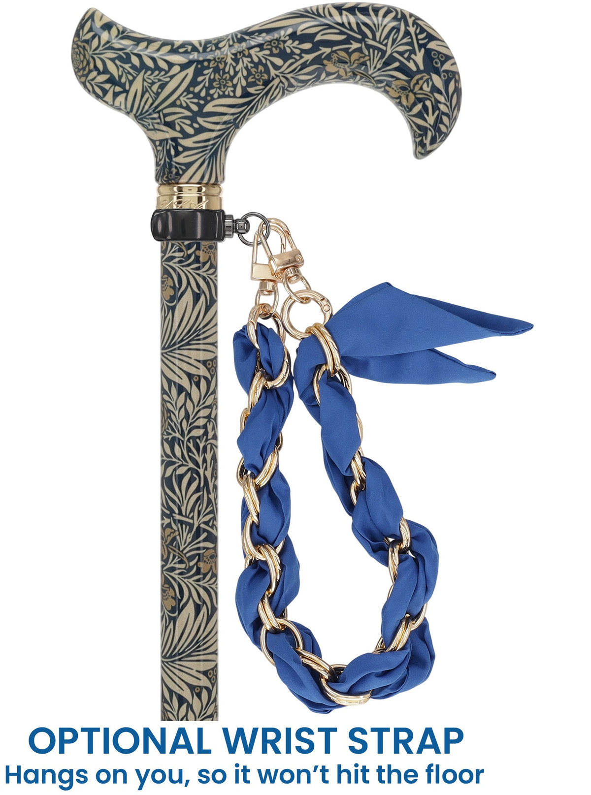 Golden Petals FashionStix: Designer Derby Cane, Adjustable