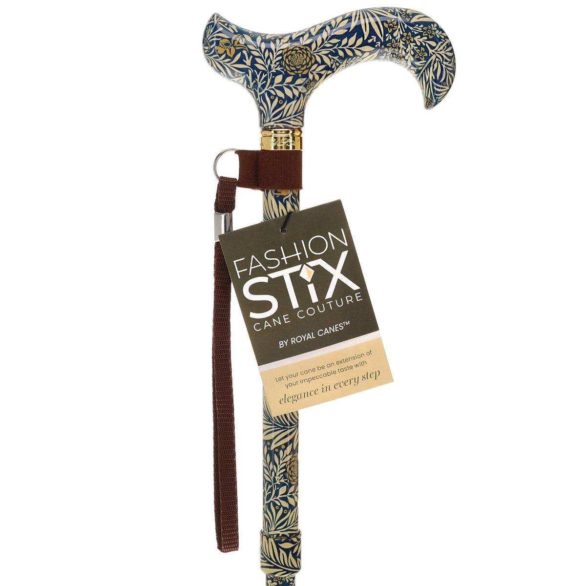 Golden Petals Folding FashionStix: Designer Foldable Derby Cane