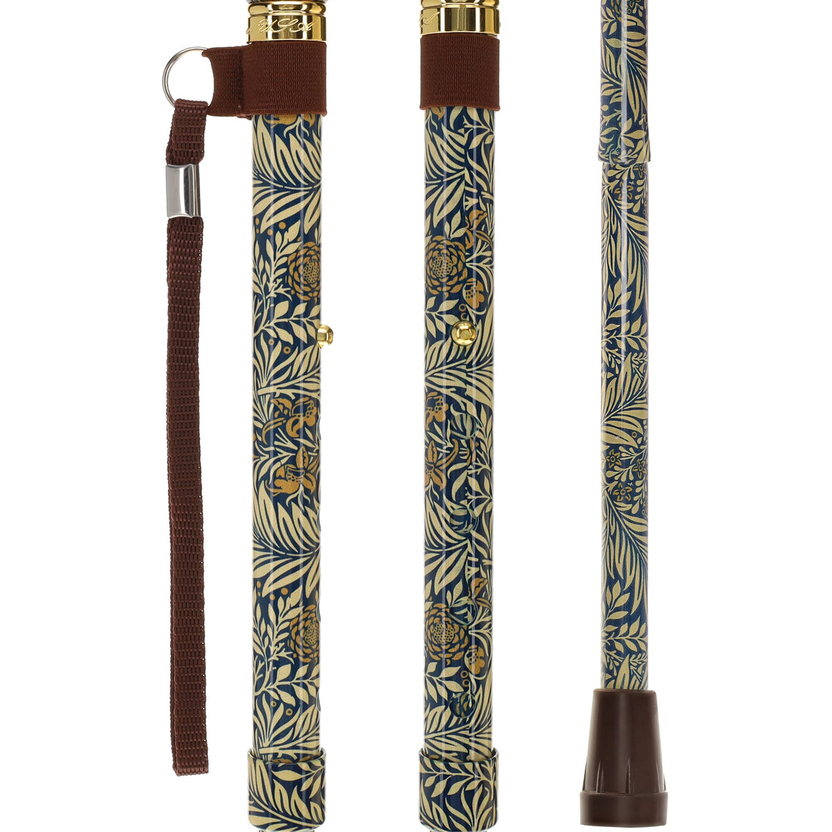 Golden Petals Folding FashionStix: Designer Foldable Derby Cane