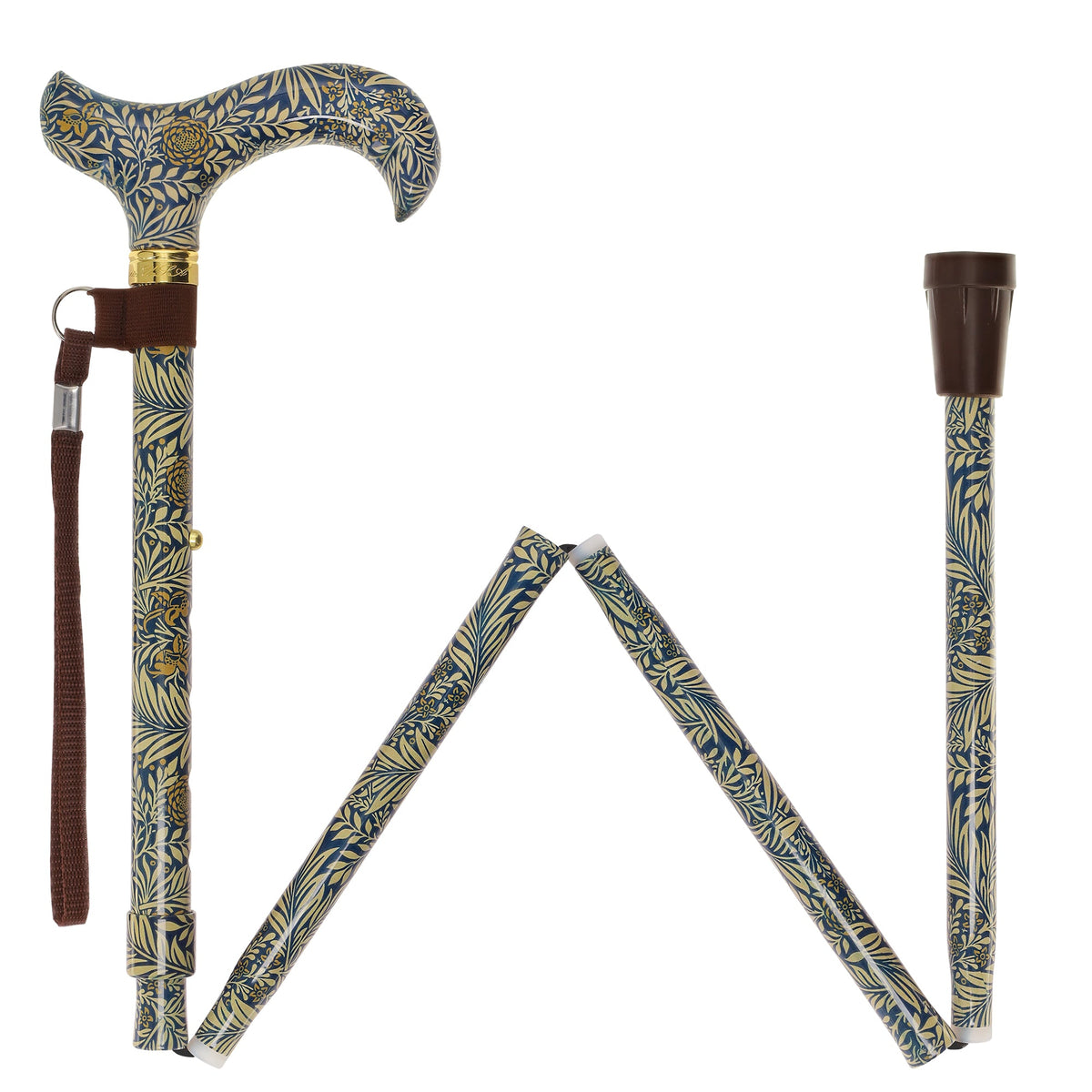 Golden Petals Folding FashionStix: Designer Foldable Derby Cane