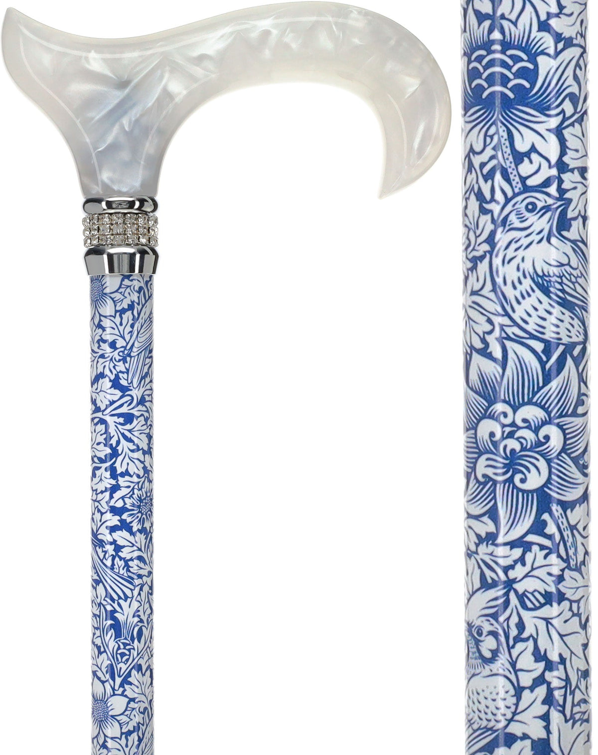 Songbird Harmony Rhinestone Pattern Orthopedic Derby Cane