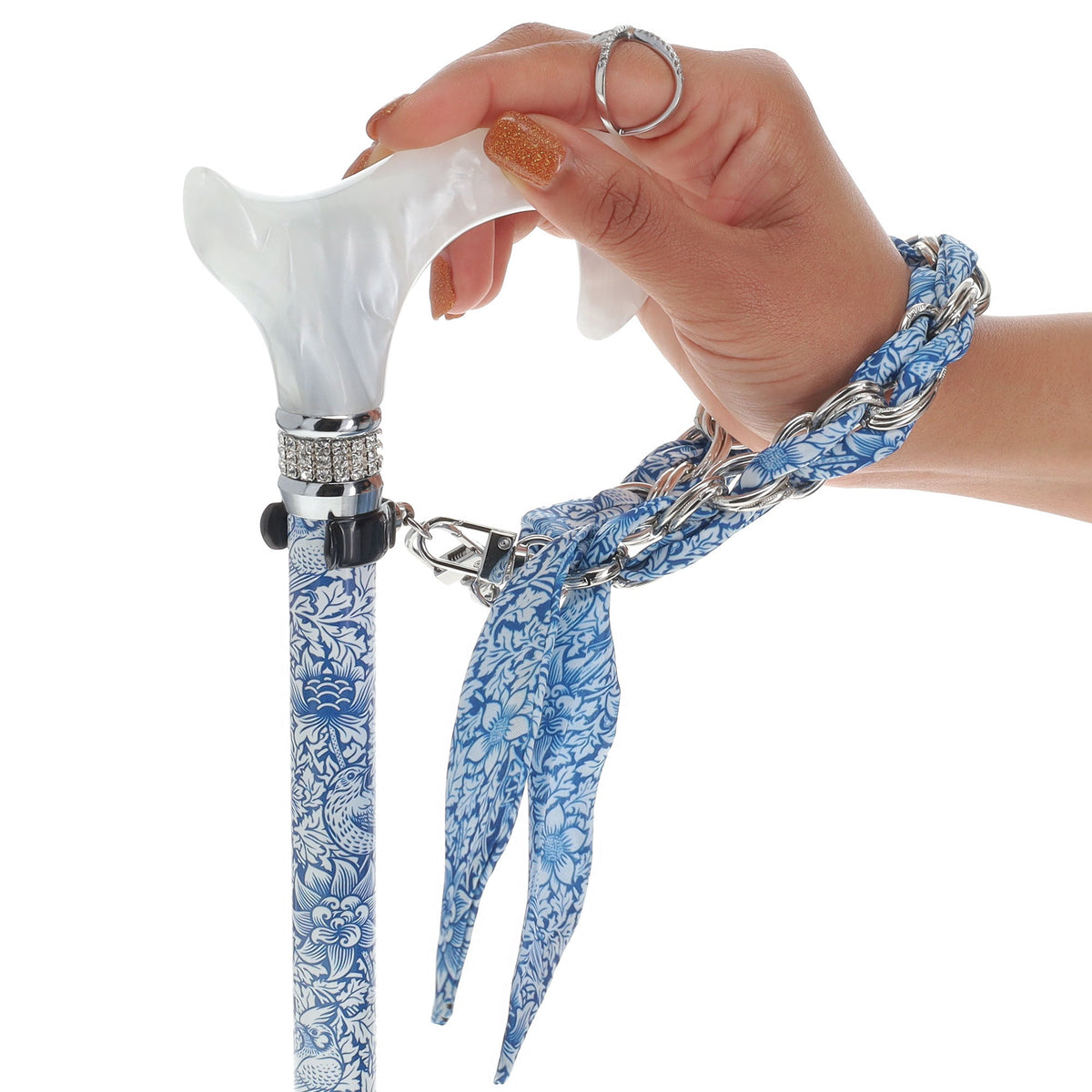 Songbird Harmony Rhinestone Pattern Orthopedic Derby Cane