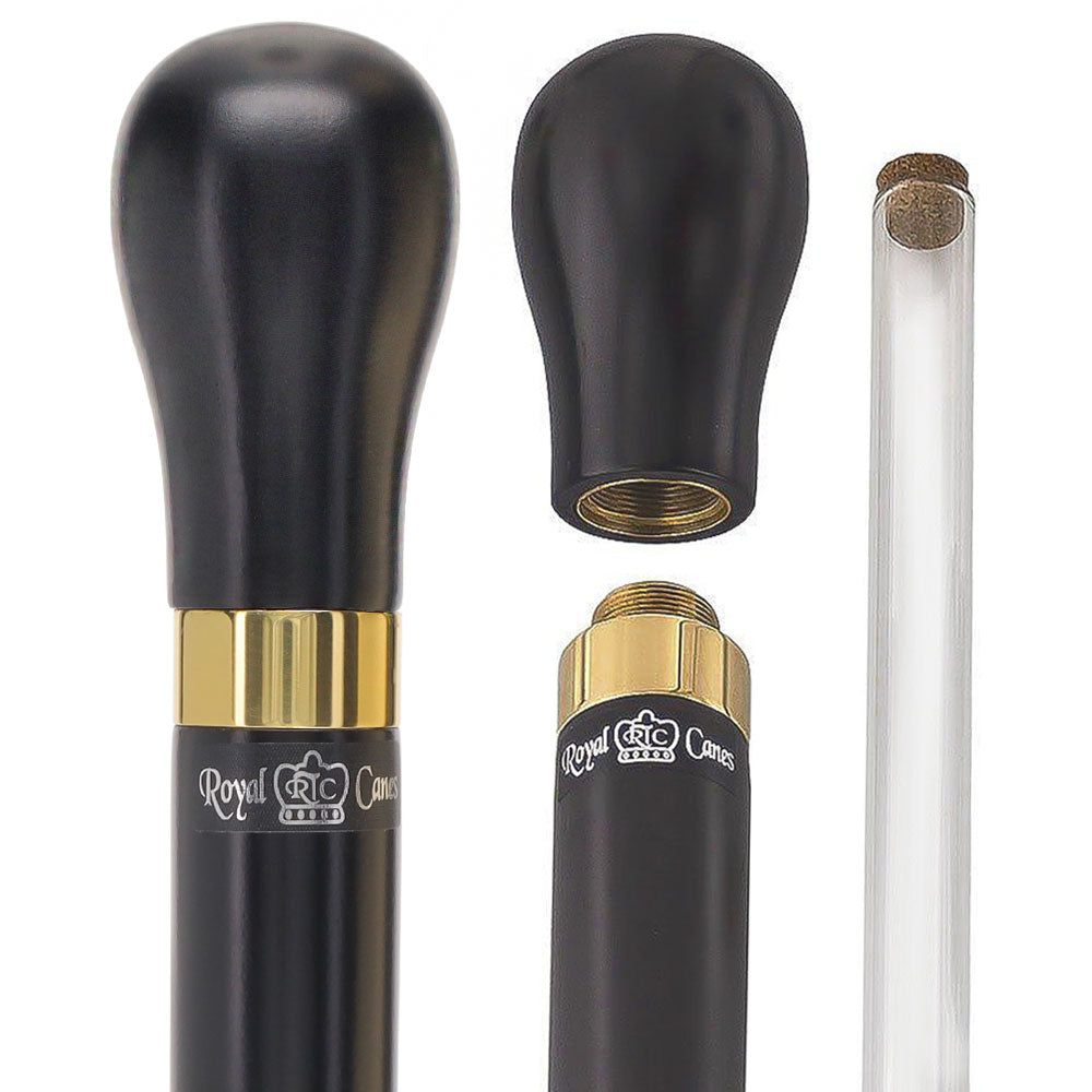Brandy Flask Smuggler Knob Stick: Beechwood Shaft, Unique Design