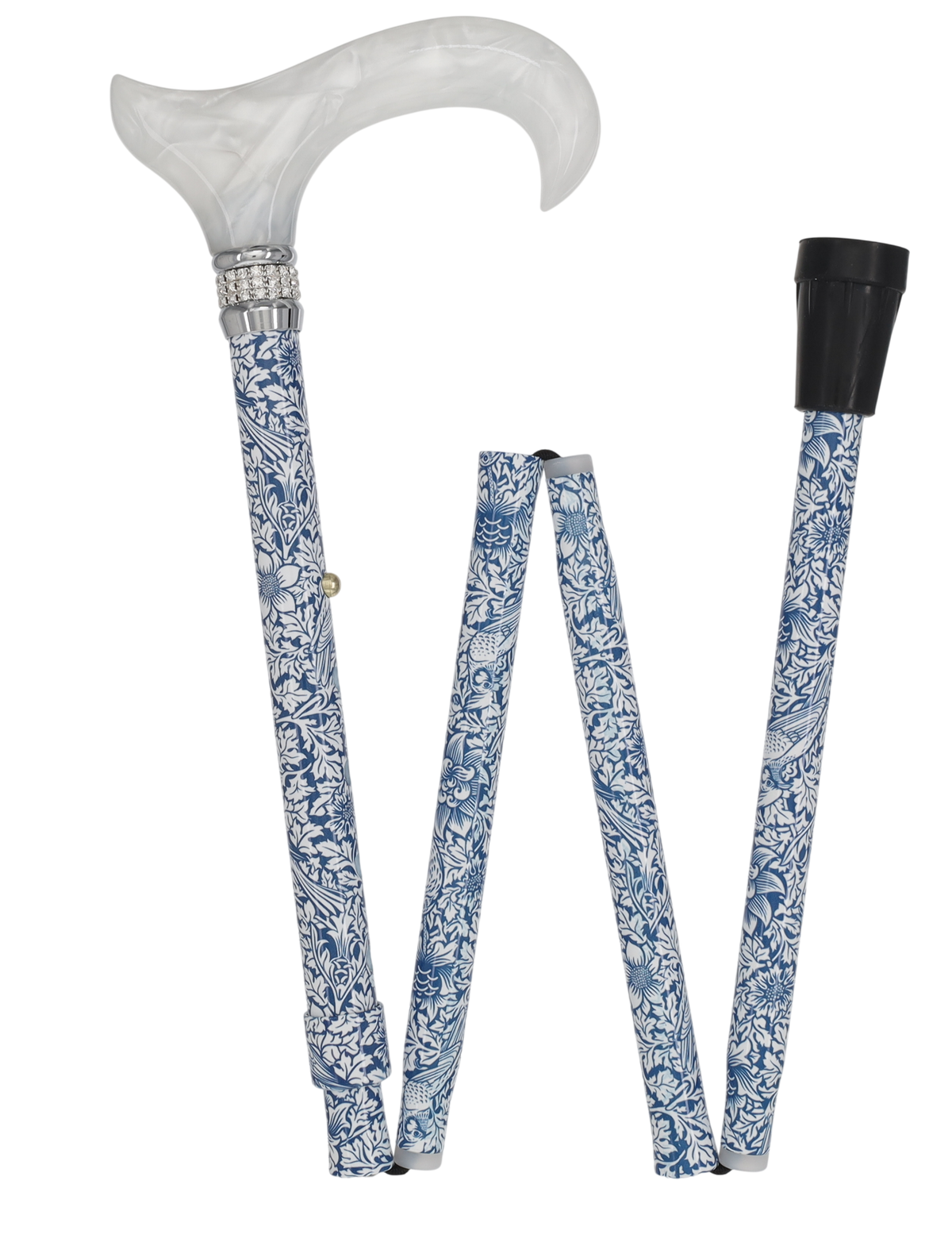 Songbird Harmony Rhinestone Pattern Orthopedic Derby Cane
