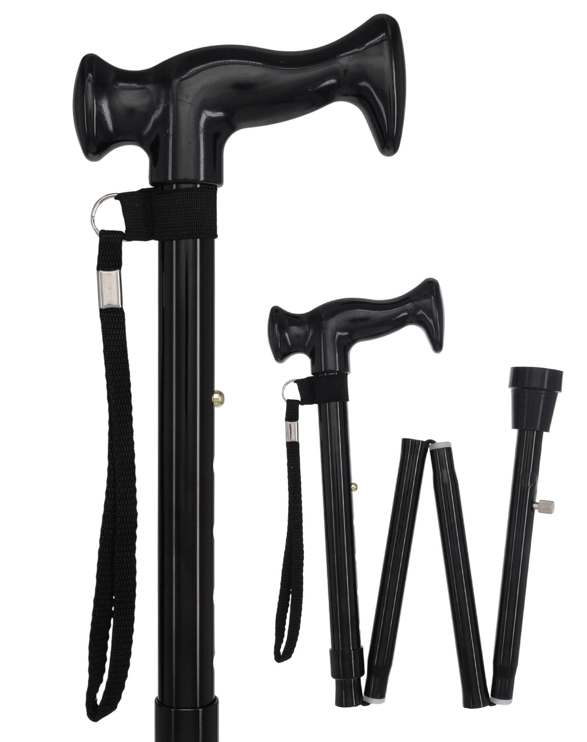 Orthopedic Comfort Handle Cane: Folding Retractable Ice Tip