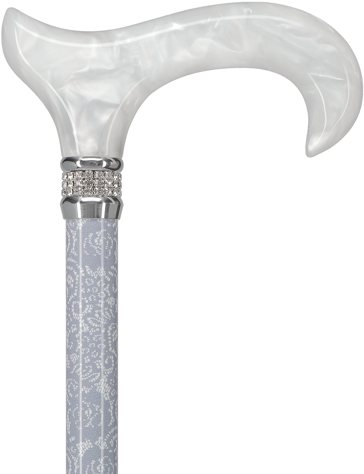 Exquisite Rhinestone Pearlz Adjustable Orthopedic Derby Cane