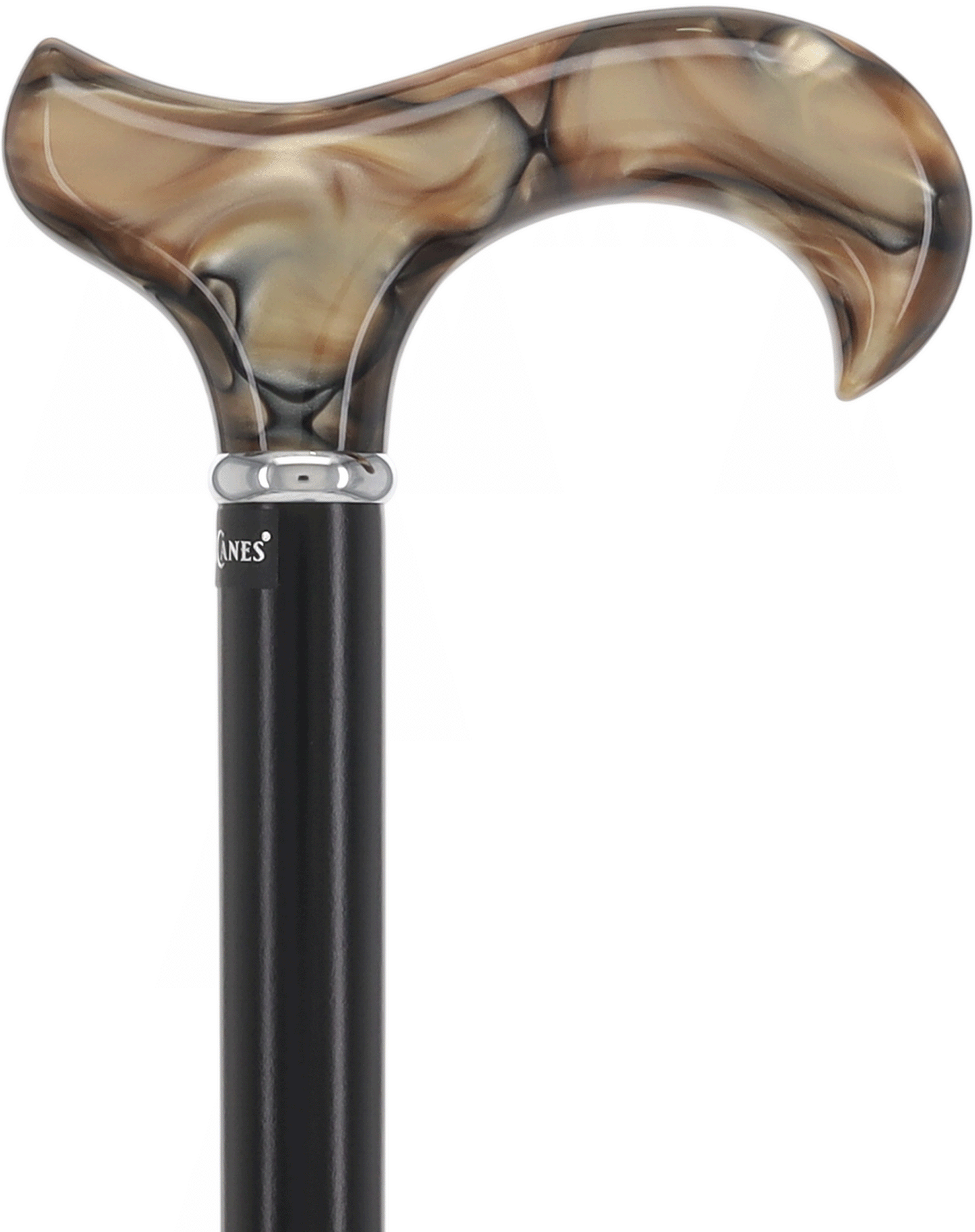 Golden Sienna Derby Cane: Pearlescent Acrylic, Beechwood