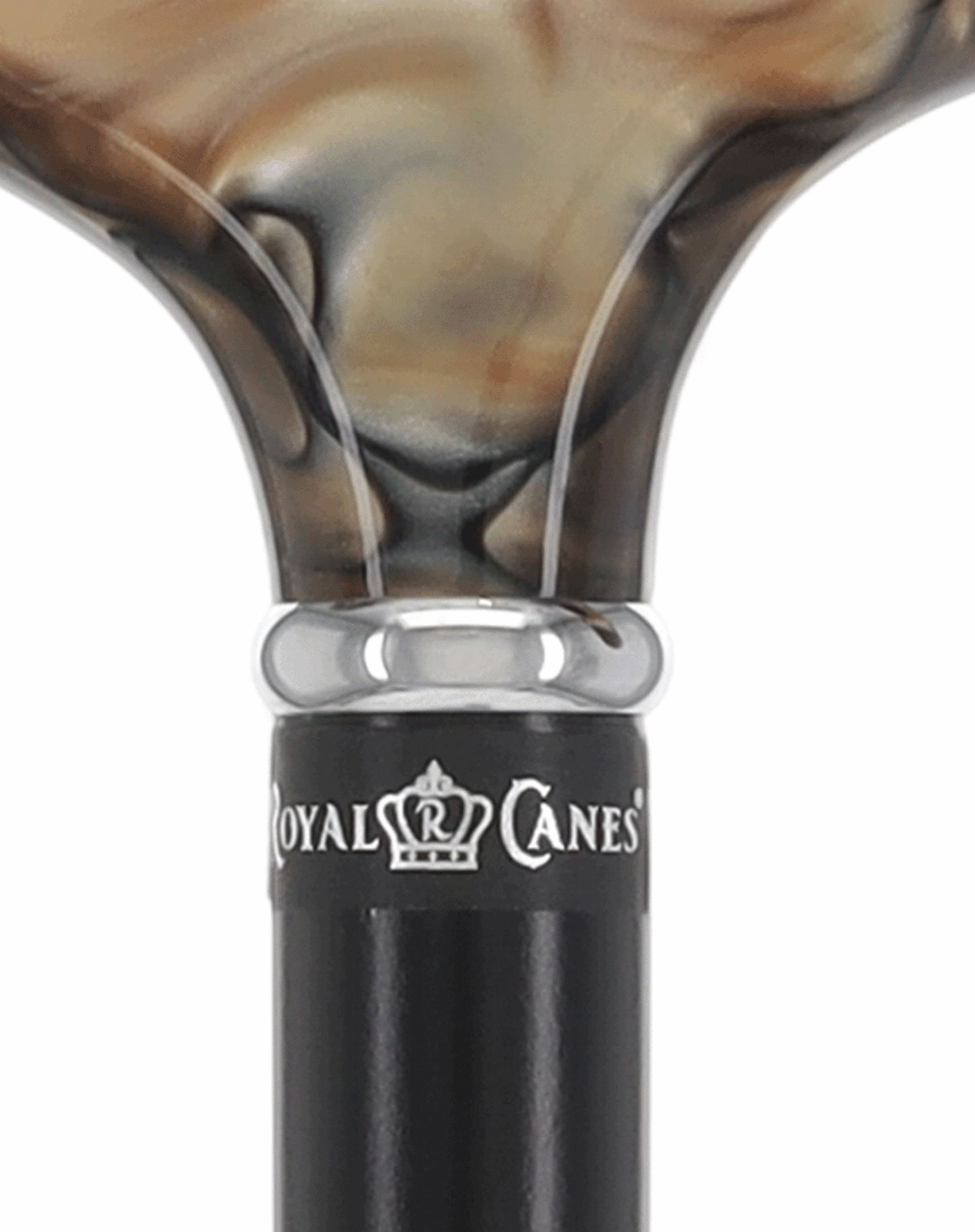 Golden Sienna Derby Cane: Pearlescent Acrylic, Beechwood