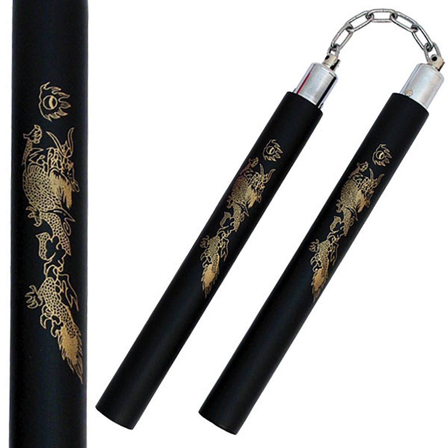 12" Black Foam Nunchucks with Ball Bearing Chain