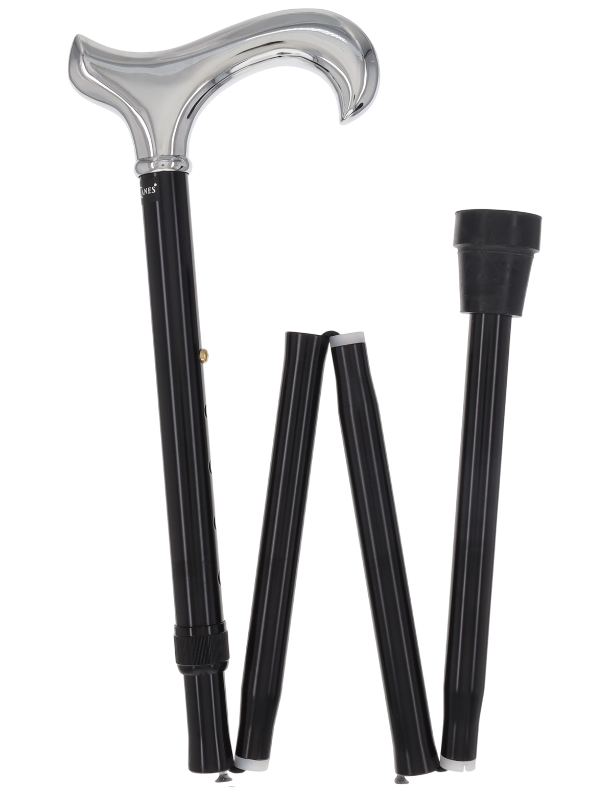 Luxury Chrome Derby Cane - Foldable, Adjustable Shaft