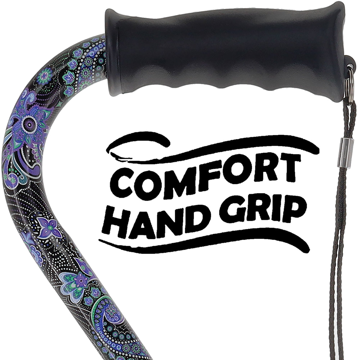 Purple Majesty Designer Cane: Comfort Grip & SafeTbase, Adjustable