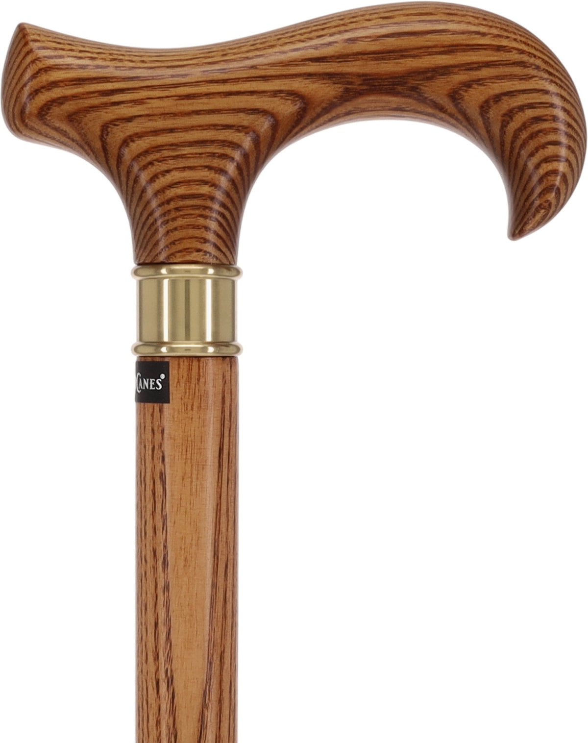 Super Strong Espresso Ash Wood Derby Cane - Elegant & Durable w/ Standard Option