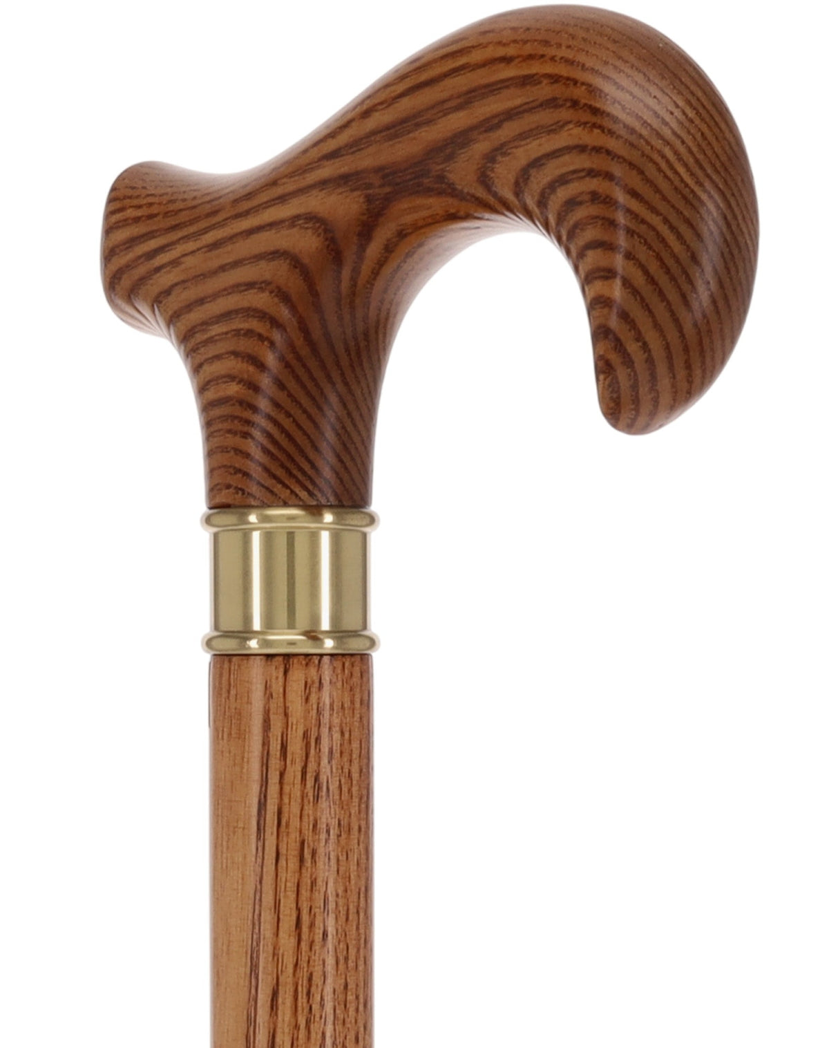 Super Strong Espresso Ash Wood Derby Cane - Elegant & Durable w/ Standard Option