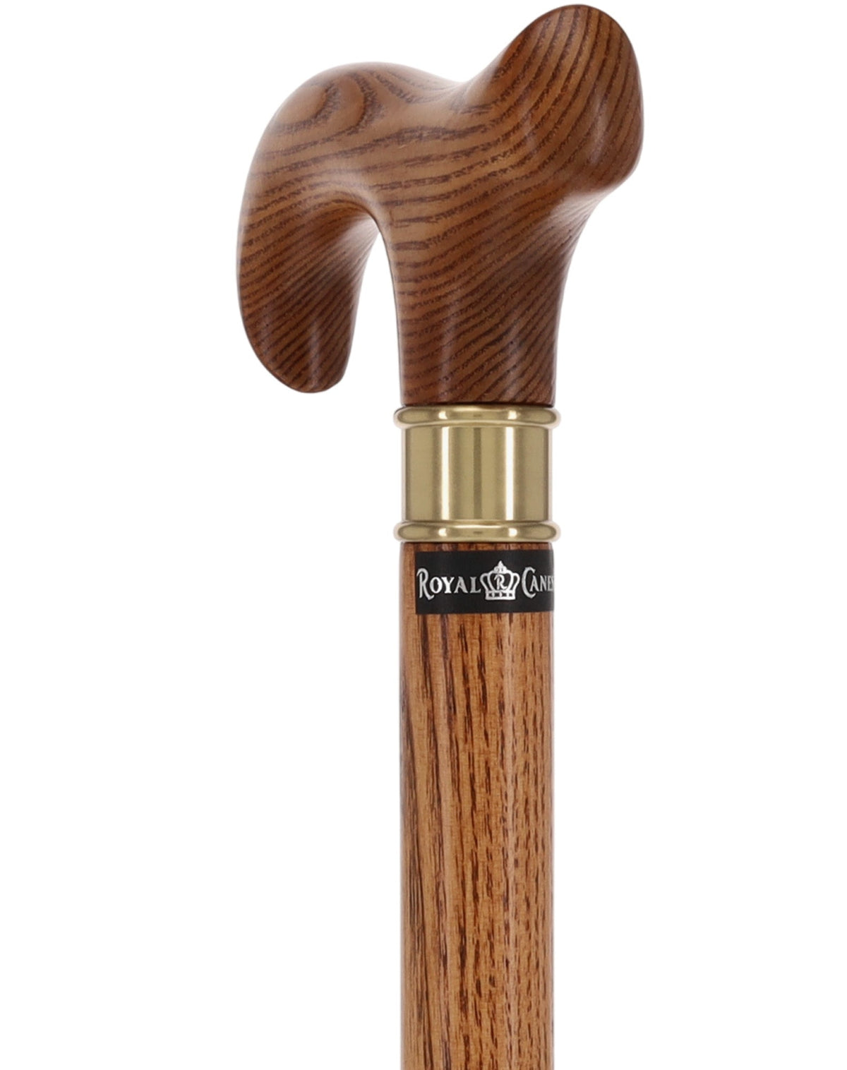 Super Strong Espresso Ash Wood Derby Cane - Elegant & Durable w/ Standard Option