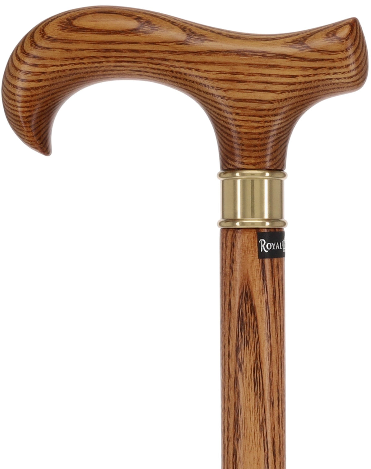 Super Strong Espresso Ash Wood Derby Cane - Elegant & Durable w/ Standard Option