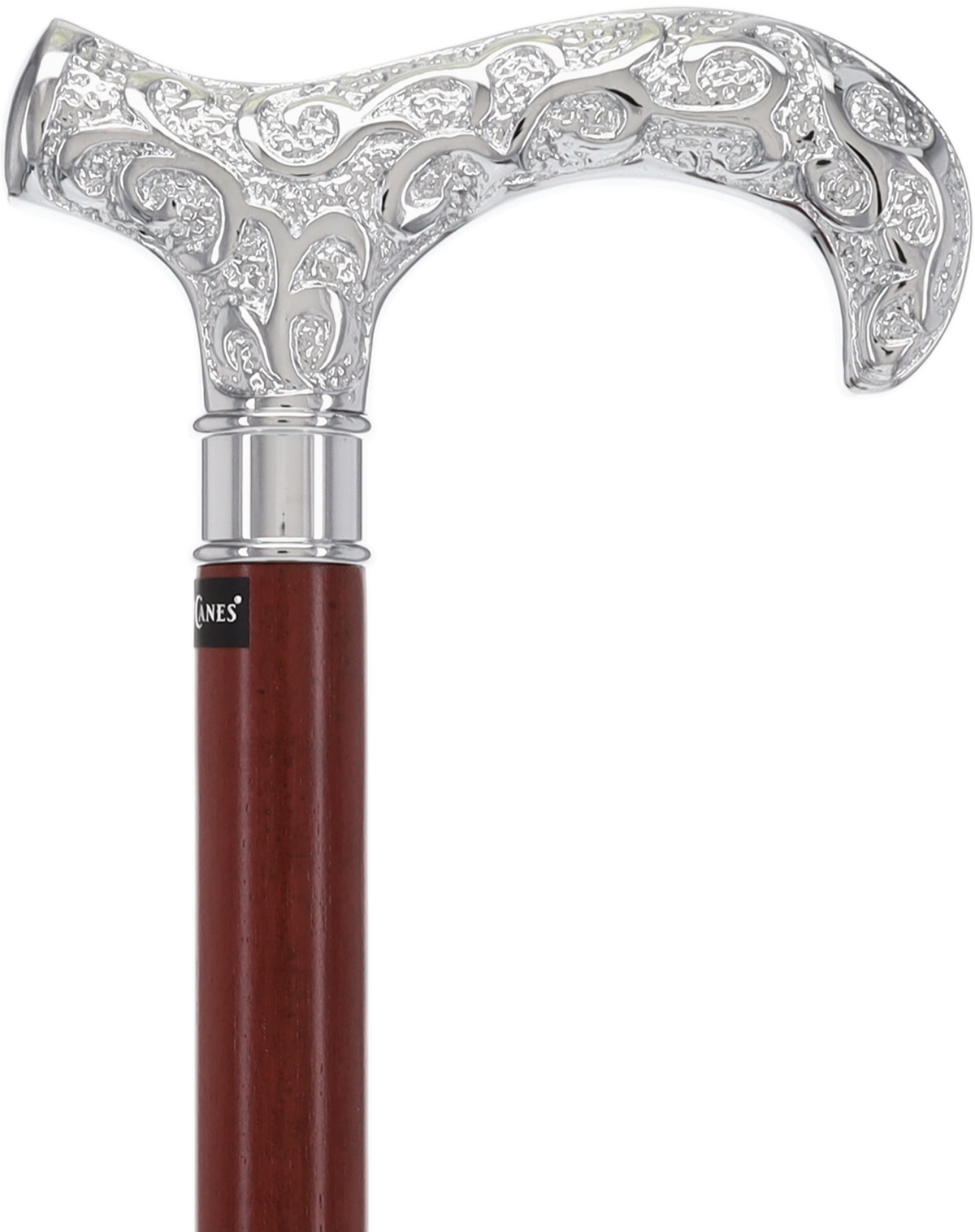 Super Strong Silver Scrollwork Derby: Luxury Silver-Plated Handle, Extra Long