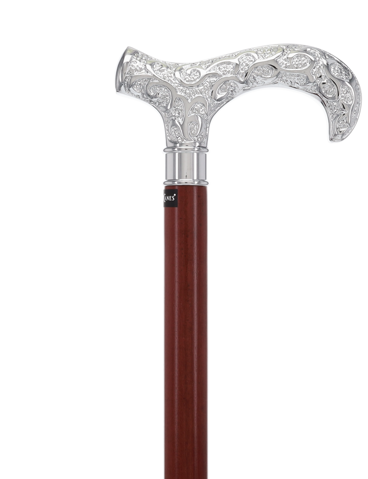 Super Strong Silver Scrollwork Derby: Luxury Silver-Plated Handle, Extra Long