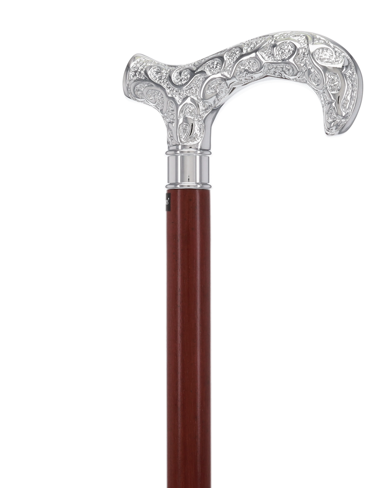 Super Strong Silver Scrollwork Derby: Luxury Silver-Plated Handle, Extra Long
