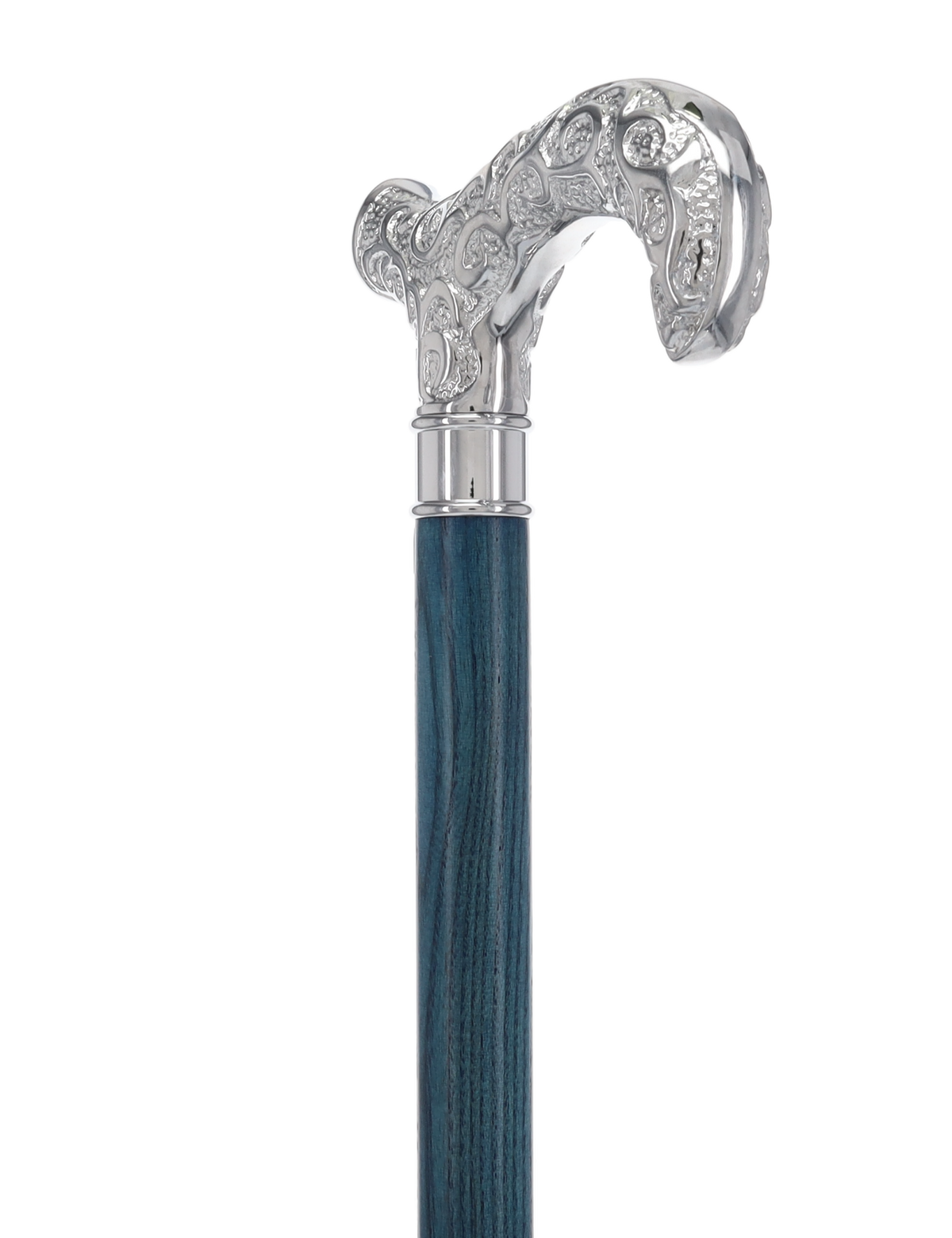 Super Strong Scrollwork Silver-Plated Handle, Blue Denim Shaft