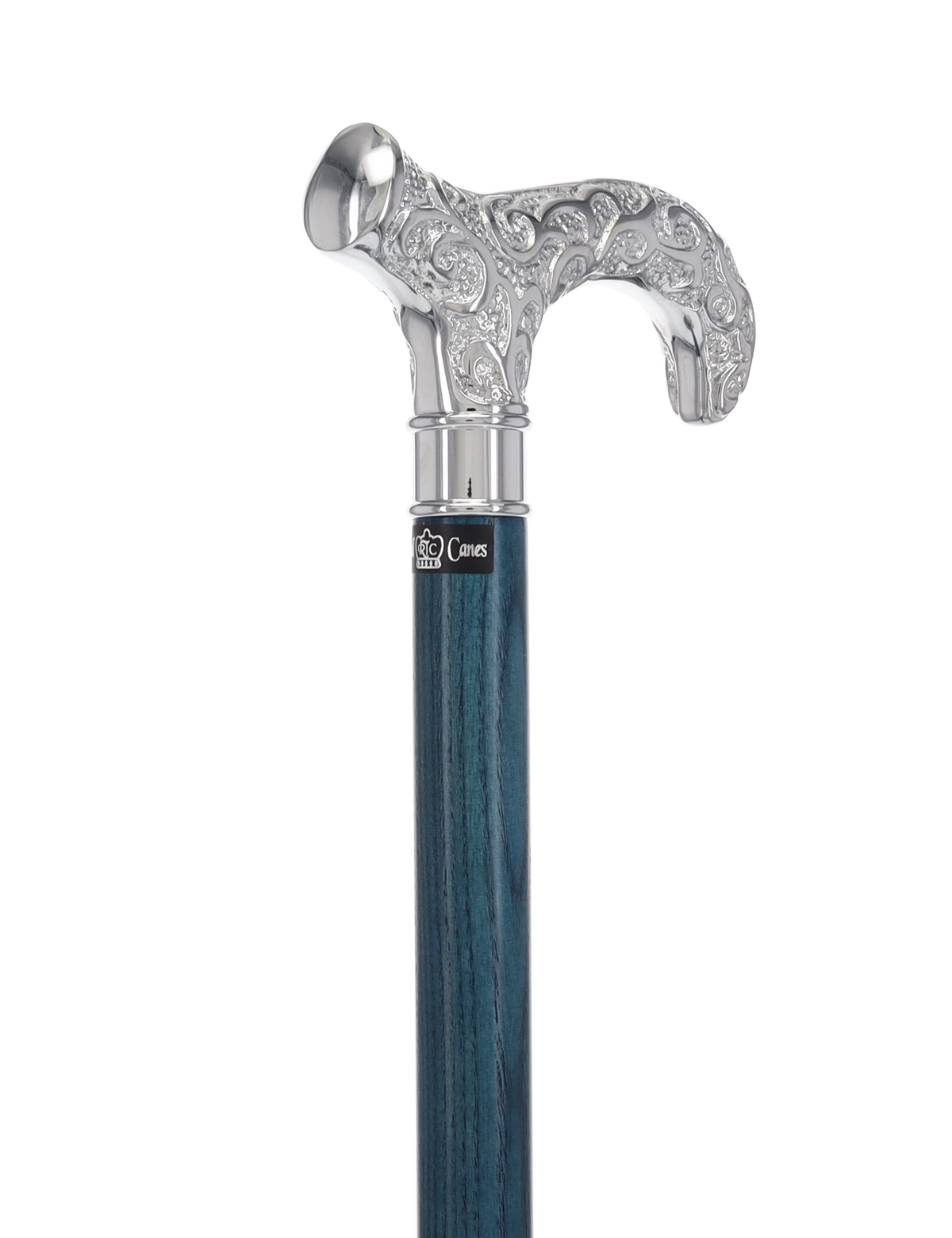 Super Strong Scrollwork Silver-Plated Handle, Blue Denim Shaft