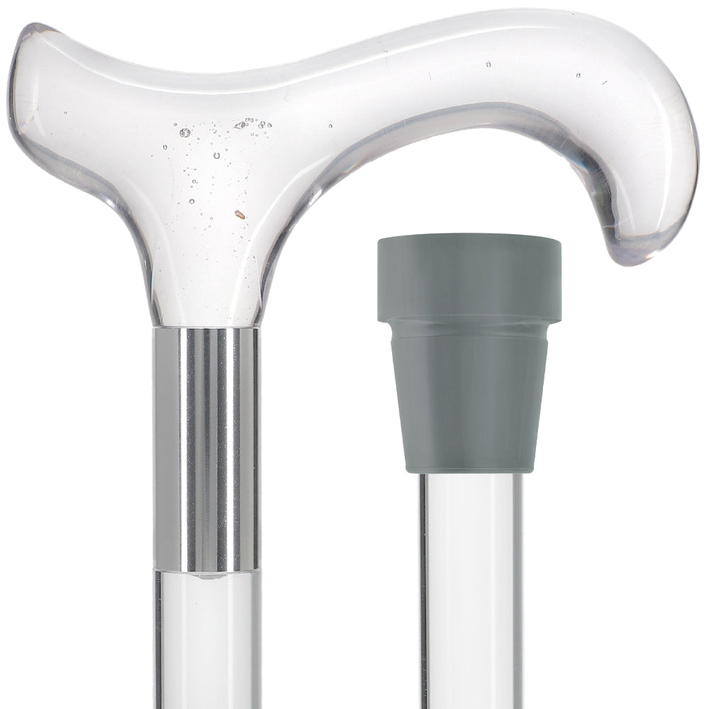 Elevate Style: Clear Lucite Cane with Customizable Collar