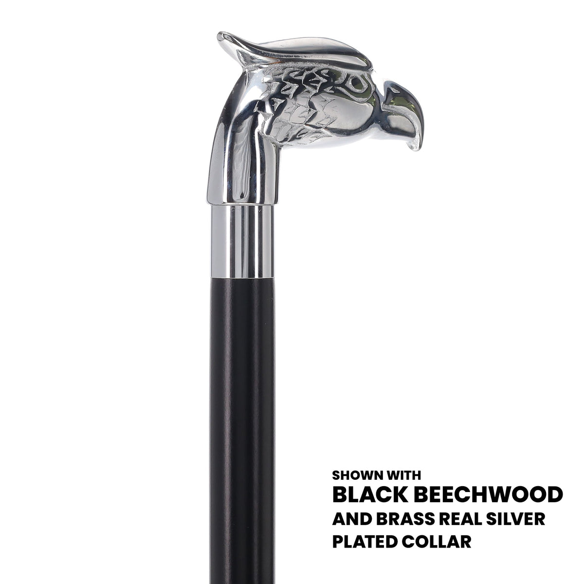 Eagle Premium Chrome Brass Handle Cane: Custom Shaft & Collar