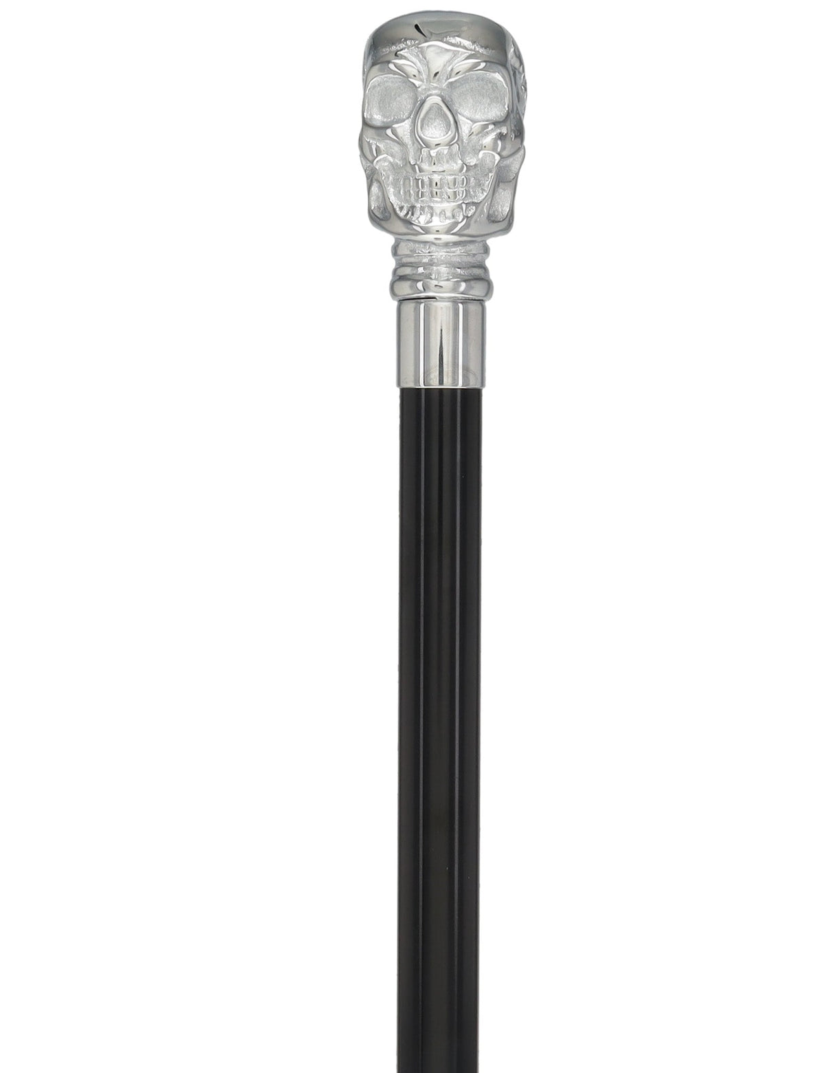 Skull Premium Chrome Brass Cane: Laser-Etched Custom Shaft