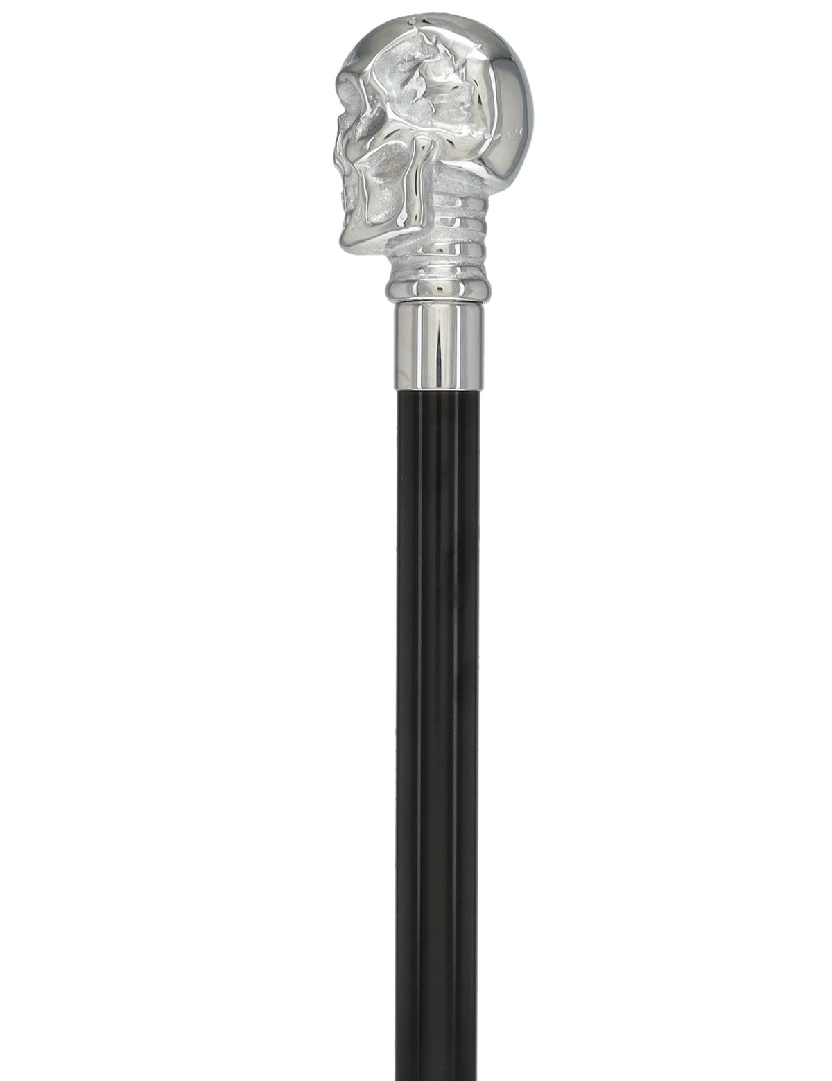 Skull Premium Chrome Brass Cane: Laser-Etched Custom Shaft
