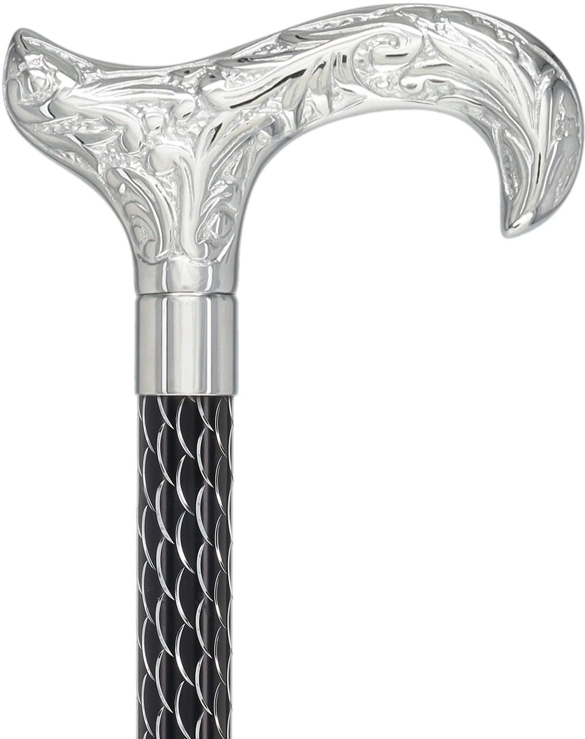 Derby Premium Chrome Brass Cane: Laser-Etched Custom Shaft